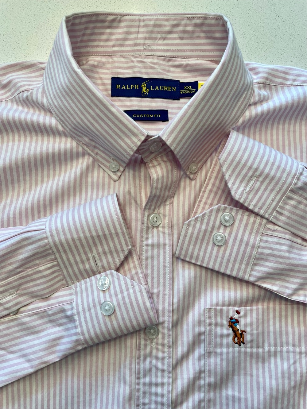 Ralph Lauren - all cotton striped Oxford shirt Size XXL